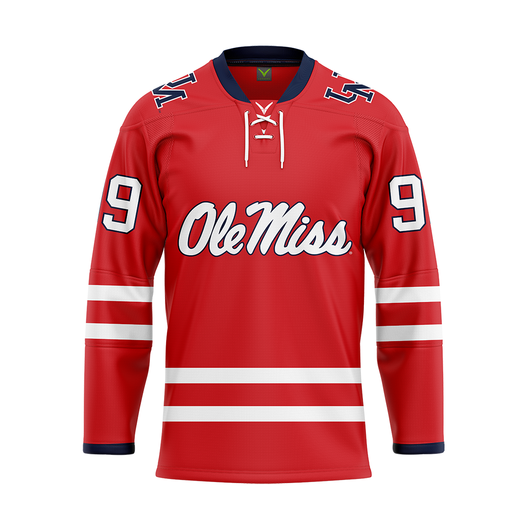 Ole Miss Red Custom Hybrid Jersey