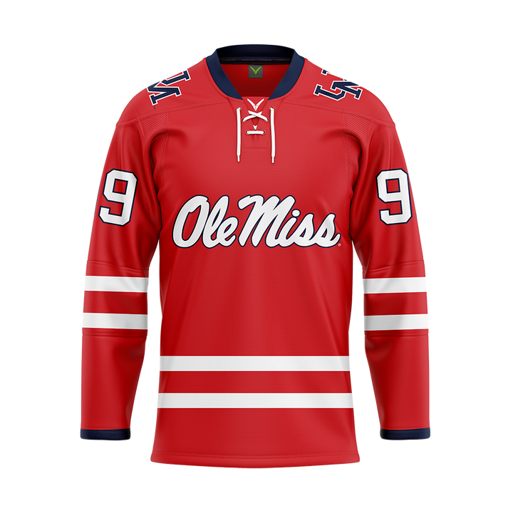 Ole Miss Red Custom Hybrid Jersey